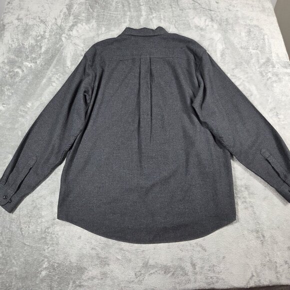 LL Bean Shirt Mens Large Gray Houndstooth Wicked Good Flannel Traditional Fit - Picture 5 of 7